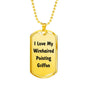 Love My Wirehaired Pointing Griffon v4 - 18k Gold Finished Luxury Dog Tag Necklace