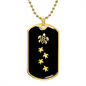Mama Turtle With 4 Hatchlings v2 - 18k Gold Finished Luxury Dog Tag Necklace