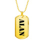 Alan - 18k Gold Finished Luxury Dog Tag Necklace