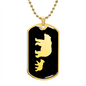 Mama Bear With 1 Cub v2 - 18k Gold Finished Luxury Dog Tag Necklace