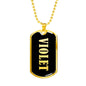 Violet v02 - 18k Gold Finished Luxury Dog Tag Necklace