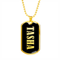 Tasha v02 - 18k Gold Finished Luxury Dog Tag Necklace