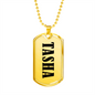 Tasha v01 - 18k Gold Finished Luxury Dog Tag Necklace