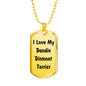 Love My Dandie Dinmont Terrier v4 - 18k Gold Finished Luxury Dog Tag Necklace