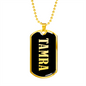 Tamra v02 - 18k Gold Finished Luxury Dog Tag Necklace