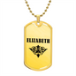 Elizabeth v01a - 18k Gold Finished Luxury Dog Tag Necklace