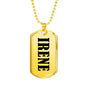 Irene v01 - 18k Gold Finished Luxury Dog Tag Necklace