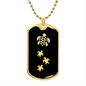 Mama Turtle With 3 Hatchlings v2 - 18k Gold Finished Luxury Dog Tag Necklace