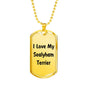 Love My Sealyham Terrier v4 - 18k Gold Finished Luxury Dog Tag Necklace