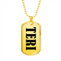 Teri v01 - 18k Gold Finished Luxury Dog Tag Necklace