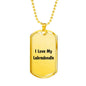 Love My Labradoodle v4 - 18k Gold Finished Luxury Dog Tag Necklace