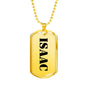 Isaac - 18k Gold Finished Luxury Dog Tag Necklace