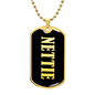 Nettie v02 - 18k Gold Finished Luxury Dog Tag Necklace
