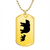 Mama Bear With 1 Cub - 18k Gold Finished Luxury Dog Tag Necklace