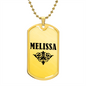 Melissa v01a - 18k Gold Finished Luxury Dog Tag Necklace
