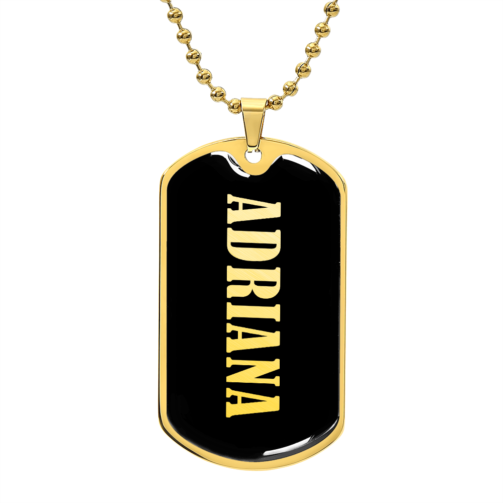 Adriana v02 - 18k Gold Finished Luxury Dog Tag Necklace