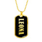 Leona v02 - 18k Gold Finished Luxury Dog Tag Necklace