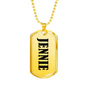Jennie v01 - 18k Gold Finished Luxury Dog Tag Necklace