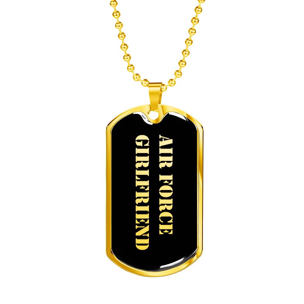 Air Force Girlfriend v2 - 18k Gold Finished Luxury Dog Tag Necklace