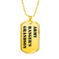 Army Ranger's Grandson - 18k Gold Finished Luxury Dog Tag Necklace