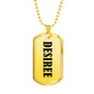 Desiree v01 - 18k Gold Finished Luxury Dog Tag Necklace