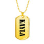 Kayla v01 - 18k Gold Finished Luxury Dog Tag Necklace