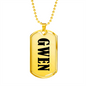 Gwen v01 - 18k Gold Finished Luxury Dog Tag Necklace