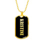 Kristine v02 - 18k Gold Finished Luxury Dog Tag Necklace