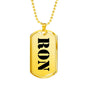 Ron - 18k Gold Finished Luxury Dog Tag Necklace