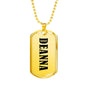 Deanna v01 - 18k Gold Finished Luxury Dog Tag Necklace