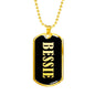 Bessie v02 - 18k Gold Finished Luxury Dog Tag Necklace