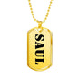 Saul - 18k Gold Finished Luxury Dog Tag Necklace