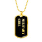 Military Girl v2 - 18k Gold Finished Luxury Dog Tag Necklace