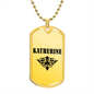Katherine v01a - 18k Gold Finished Luxury Dog Tag Necklace