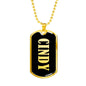 Cindy v02 - 18k Gold Finished Luxury Dog Tag Necklace