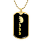 Mama Hippo With 3 Calves v2 - 18k Gold Finished Luxury Dog Tag Necklace