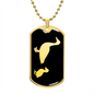 Mama Duck With 1 Duckling v2 - 18k Gold Finished Luxury Dog Tag Necklace