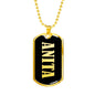 Anita v02 - 18k Gold Finished Luxury Dog Tag Necklace