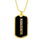 Marguerite v02 - 18k Gold Finished Luxury Dog Tag Necklace