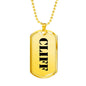 Cliff - 18k Gold Finished Luxury Dog Tag Necklace