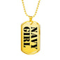 Navy Girl - 18k Gold Finished Luxury Dog Tag Necklace