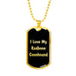 Love My Redbone Coonhound v5 - 18k Gold Finished Luxury Dog Tag Necklace