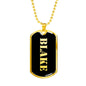 Blake v2 - 18k Gold Finished Luxury Dog Tag Necklace