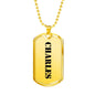 Charles - 18k Gold Finished Luxury Dog Tag Necklace