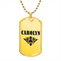 Carolyn v01a - 18k Gold Finished Luxury Dog Tag Necklace