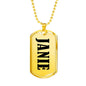 Janie v01 - 18k Gold Finished Luxury Dog Tag Necklace