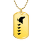 Mama Chicken With 4 Chicks - 18k Gold Finished Luxury Dog Tag Necklace