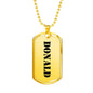 Donald - 18k Gold Finished Luxury Dog Tag Necklace