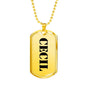 Cecil - 18k Gold Finished Luxury Dog Tag Necklace