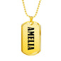 Amelia v01 - 18k Gold Finished Luxury Dog Tag Necklace